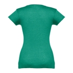 Getailleerde dames t-shirt met v-hals en katoen 150 g/m2 THC Athens kleur gemarmerd groen