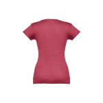 Getailleerde dames t-shirt met v-hals en katoen 150 g/m2 THC Athens kleur gemarmerd rood tweede weergave