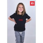 Gepersonaliseerde kinder t-shirt van katoen 150 g/m2 THC Quito kleur zwart luxe weergave