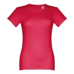 Getailleerd T-shirt voor dames, gezeefdrukt katoen 190 g/m2 THC Ankara kleur rood