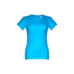 Getailleerd T-shirt voor dames, gezeefdrukt katoen 190 g/m2 THC Ankara kleur cyaan blauw eerste weergave