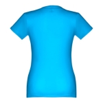 Getailleerd T-shirt voor dames, gezeefdrukt katoen 190 g/m2 THC Ankara kleur cyaan blauw