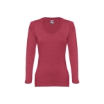 Dames T-shirts van katoen 150 g/m2 THC Boekarest kleur gemarmerd rood eerste weergave