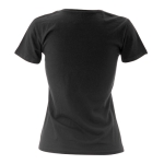 Katoenen dames T-shirts met logo van 150 g/m2 Keya kleur zwart