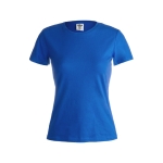 Katoenen dames T-shirts met logo van 150 g/m2 Keya kleur blauw  negende weergave