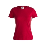 Katoenen dames T-shirts met logo van 150 g/m2 Keya kleur rood  negende weergave