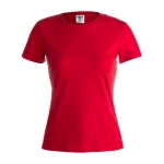 Katoenen dames T-shirts met logo van 150 g/m2 Keya kleur rood