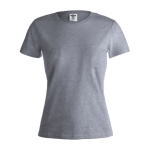 Katoenen dames T-shirts met logo van 150 g/m2 Keya kleur grijs