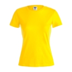 Katoenen dames T-shirts met logo van 150 g/m2 Keya kleur geel