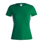 Katoenen dames T-shirts met logo van 150 g/m2 Keya kleur groen