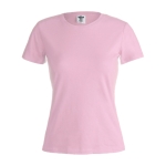 Katoenen dames T-shirts met logo van 150 g/m2 Keya kleur roze