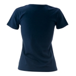 Katoenen dames T-shirts met logo van 150 g/m2 Keya kleur donkerblauw