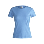 Katoenen dames T-shirts met logo van 150 g/m2 Keya kleur lichtblauw  negende weergave