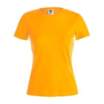 Katoenen dames T-shirts met logo van 150 g/m2 Keya kleur goud