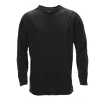 Polyester sportshirt met logo met lange mouwen MKT Maik 135 g/m2 kleur zwart