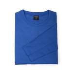 Polyester sportshirt met logo met lange mouwen MKT Maik 135 g/m2 kleur blauw achtste weergave