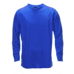 Polyester sportshirt met logo met lange mouwen MKT Maik 135 g/m2 kleur blauw