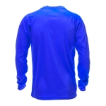 Polyester sportshirt met logo met lange mouwen MKT Maik 135 g/m2 kleur blauw