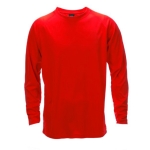 Polyester sportshirt met logo met lange mouwen MKT Maik 135 g/m2 kleur rood