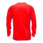 Polyester sportshirt met logo met lange mouwen MKT Maik 135 g/m2 kleur rood