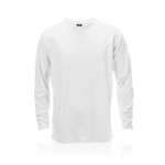 Polyester sportshirt met logo met lange mouwen MKT Maik 135 g/m2 kleur wit  negende weergave