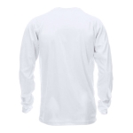 Polyester sportshirt met logo met lange mouwen MKT Maik 135 g/m2 kleur wit