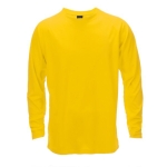 Polyester sportshirt met logo met lange mouwen MKT Maik 135 g/m2 kleur geel