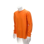 Polyester sportshirt met logo met lange mouwen MKT Maik 135 g/m2 kleur oranje tweede weergave