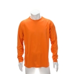 Polyester sportshirt met logo met lange mouwen MKT Maik 135 g/m2 kleur oranje derde weergave