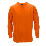 Polyester sportshirt met logo met lange mouwen MKT Maik 135 g/m2 kleur oranje