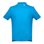 Poloshirts in diverse kleuren en 195 g/m2 katoen THC Adam kleur cyaan blauw