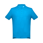 Poloshirts in diverse kleuren en 195 g/m2 katoen THC Adam kleur cyaan blauw eerste weergave