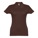 Dames katoenen polo in diverse kleuren 195 g/m2 THC Eve kleur bruin