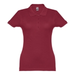 Dames katoenen polo in diverse kleuren 195 g/m2 THC Eve kleur bordeaux