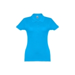 Dames katoenen polo in diverse kleuren 195 g/m2 THC Eve kleur cyaan blauw eerste weergave