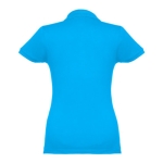 Dames katoenen polo in diverse kleuren 195 g/m2 THC Eve kleur cyaan blauw