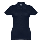 Dames katoenen polo in diverse kleuren 195 g/m2 THC Eve kleur marineblauw