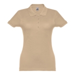 Dames katoenen polo in diverse kleuren 195 g/m2 THC Eve kleur lichtbruin