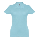 Dames katoenen polo in diverse kleuren 195 g/m2 THC Eve kleur pastel blauw