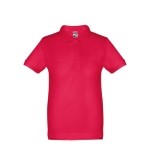 Kinder reclame poloshirts van katoen 195 g/m2 THC Adam Kids kleur rood