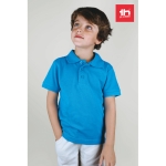 Kinder reclame poloshirts van katoen 195 g/m2 THC Adam Kids kleur cyaan blauw