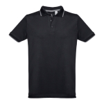 Slim-fit poloshirts met logo van 210 g/m2 THC Rome-katoen kleur zwart