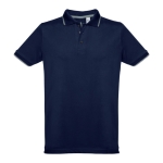 Slim-fit poloshirts met logo van 210 g/m2 THC Rome-katoen kleur blauw