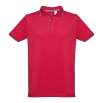 Slim-fit poloshirts met logo van 210 g/m2 THC Rome-katoen kleur rood