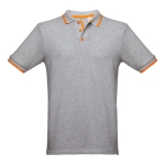 Slim-fit poloshirts met logo van 210 g/m2 THC Rome-katoen kleur grijs