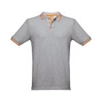 Slim-fit poloshirts met logo van 210 g/m2 THC Rome-katoen kleur grijs eerste weergave