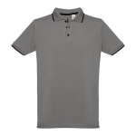 Slim-fit poloshirts met logo van 210 g/m2 THC Rome-katoen kleur donkergrijs