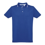 Slim-fit poloshirts met logo van 210 g/m2 THC Rome-katoen kleur koningsblauw