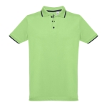 Slim-fit poloshirts met logo van 210 g/m2 THC Rome-katoen kleur lichtgroen