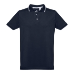 Slim-fit poloshirts met logo van 210 g/m2 THC Rome-katoen kleur marineblauw